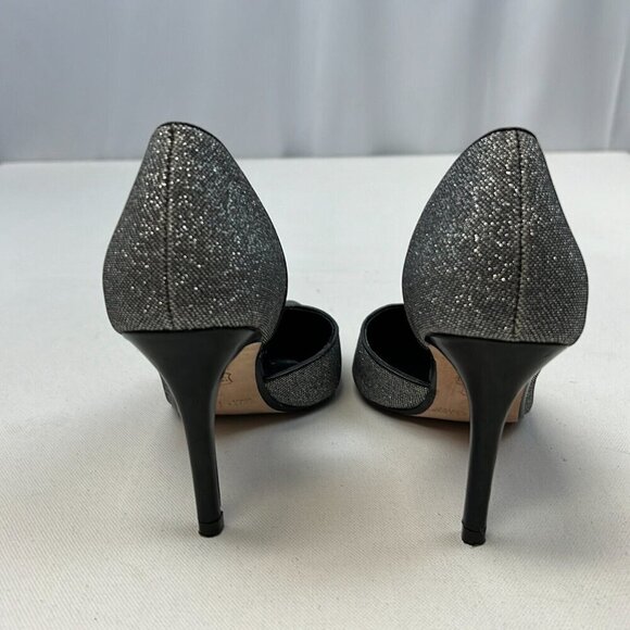 White House Black Market Womens Ella Silver Black Stiletto Pump Heels Size 7M - Picture 5 of 10